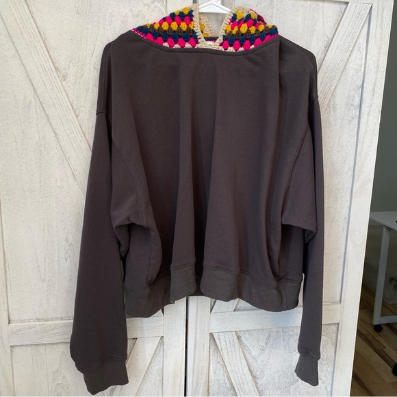 NATURAL LIFE Multicolor Crochet Hooded Sweatshirt - Picture 8 of 8